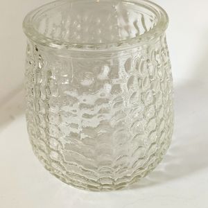 Beveled Clear Glass Candle Holder